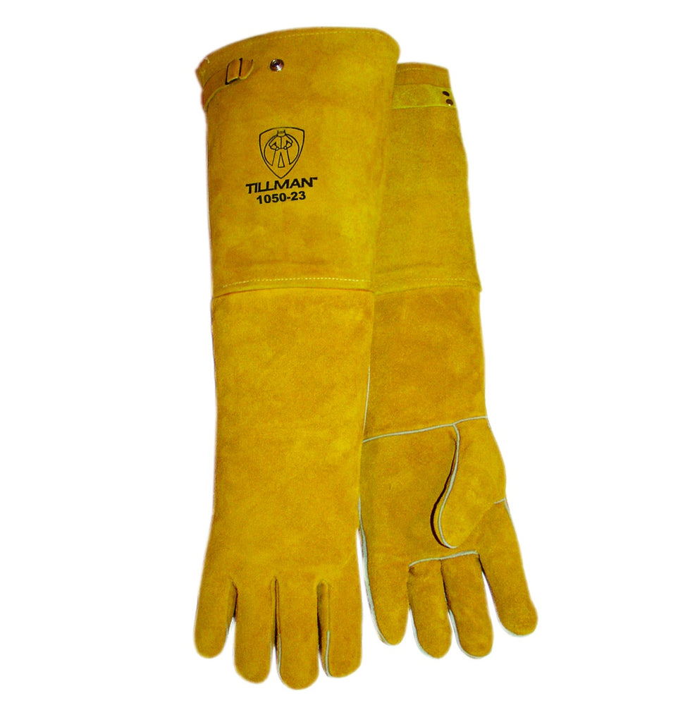 Tillman 1050-23 23" Premium Brown Side Split Cowhide Stick Welding Gloves (1 Pair)