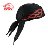 Revco BC5D-BK Black w/ Red Flames BSX® Cotton Doo Rag (1 Doo Rag)
