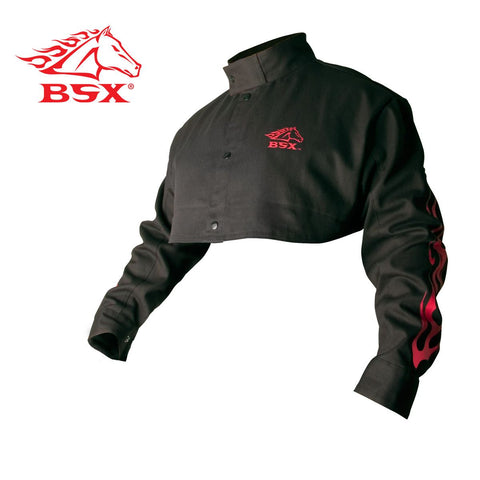 Revco BX21CS Black w/ Red Flames BSX® Advanced FR Cotton Cape Sleeves