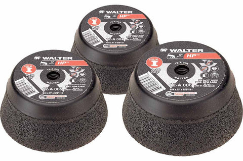 Walter 12A004 4" x 5/8"-11" High Performance Spin-On Cup Wheels