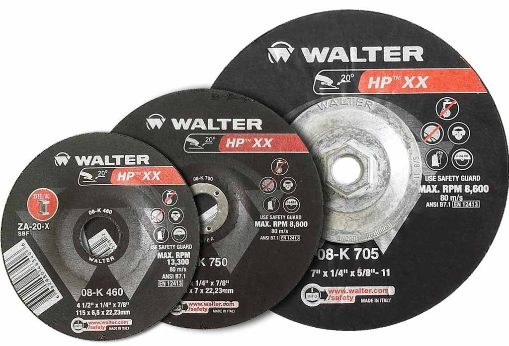 Walter 08K450 4.5" x 1/4" Type-27 HP XX Spin-On Grinding Wheel