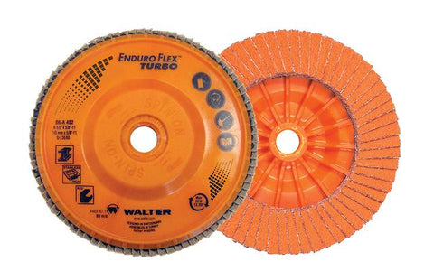 Walter 06A458 4.5" x 5/8-11" Spin-On 80 Grit Enduro-Flex Turbo Flap Discs