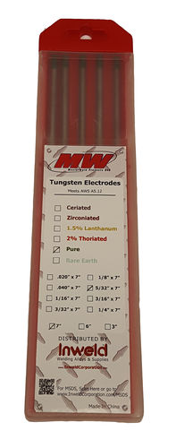 Masterweld 07WP062 1/16 x 7" Pure - Green Tungsten Electrodes (10 Pack)