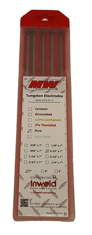 Masterweld 07WP093 3/32 x 7" Pure - Green Tungsten Electrodes (10 Pack)