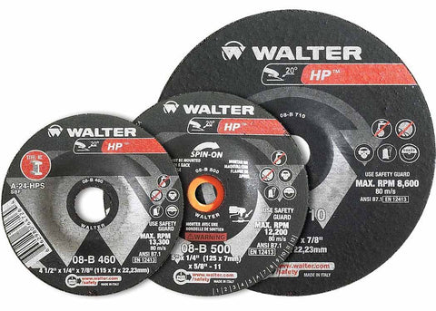 Walter 08B915 9" x 1/4" Metal Spin-On HP Type-27 Grinding Wheel