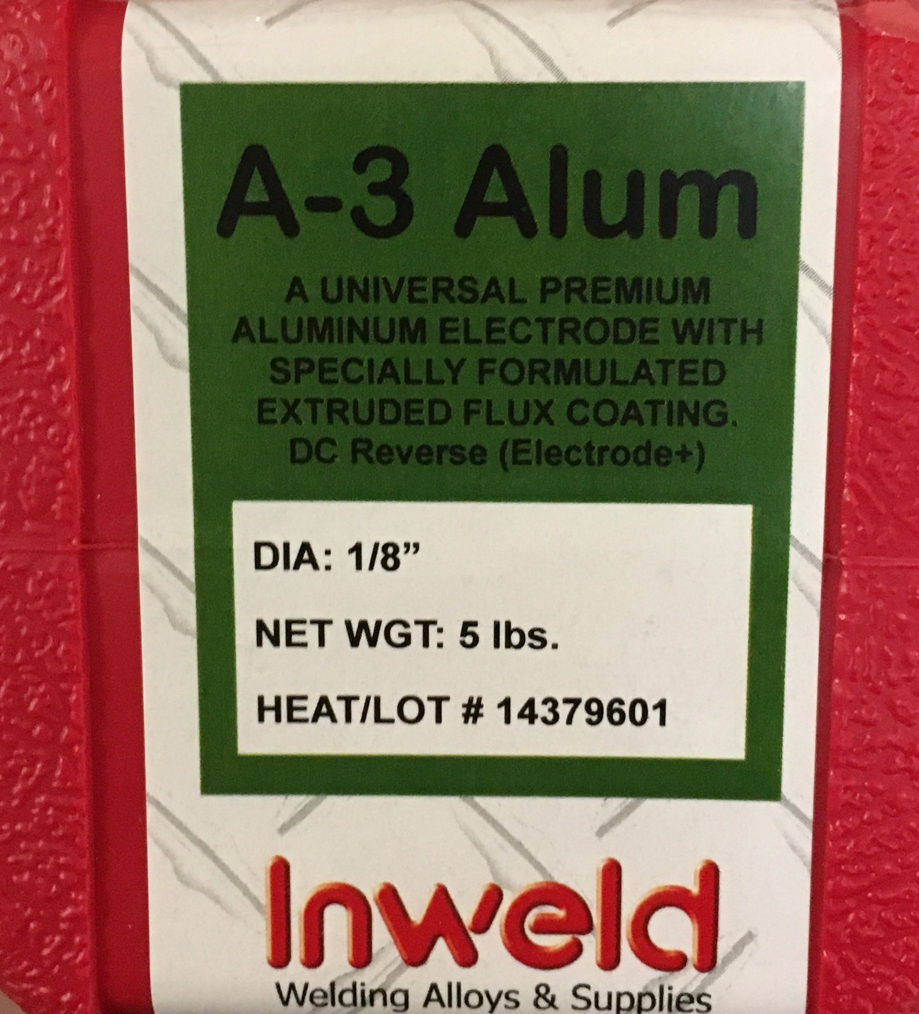Inweld WEA3AL125 4043 1/8" Aluminum Stick Electrode Top