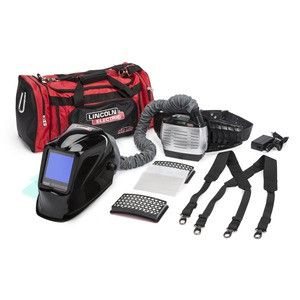 Lincoln K3930-1 PAPR (Powered Air-Purifying Respirator) with Black Viking 3350 Welding Helmet