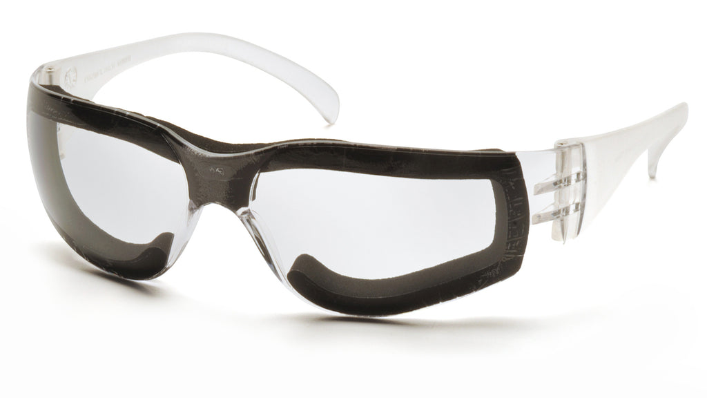 Pyramex S4110STFP Intruder Clear w/Full Foam Padding Safety Glasses W/ Clear-Hardcoated Anti-fog Lens (12 each)