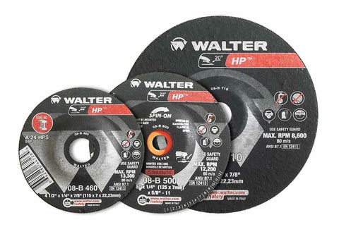 Walter 08B510 5" x 1/4" x 7/8" HP Type-27 Grinding Wheel