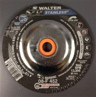 Walter 08F452 4.5" x 1/8" Stainless Combo Spin-on Grinding Wheel