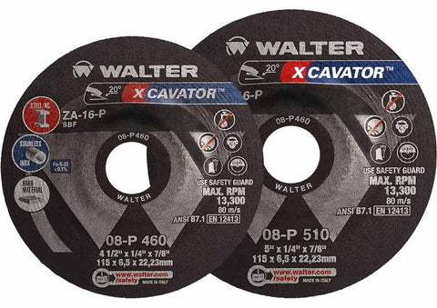 Walter 08P510 5" x 14" x 7/8" XCAVATOR™ Grinding Wheel