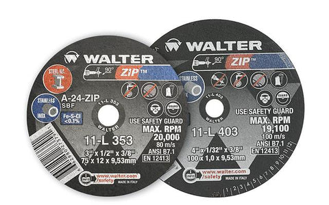 Walter 11L453 4" x 1/2" x 3/8" Zip™ Cut-Off Wheel