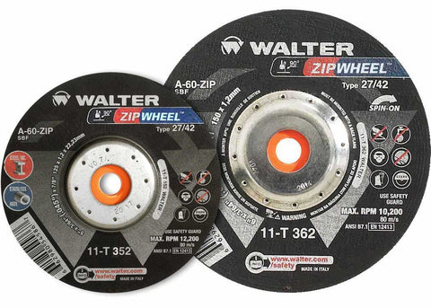 Walter 11T342 4.5" x 3/64" x 5/8-11" Zip™ Spin-On Cut Off Wheel