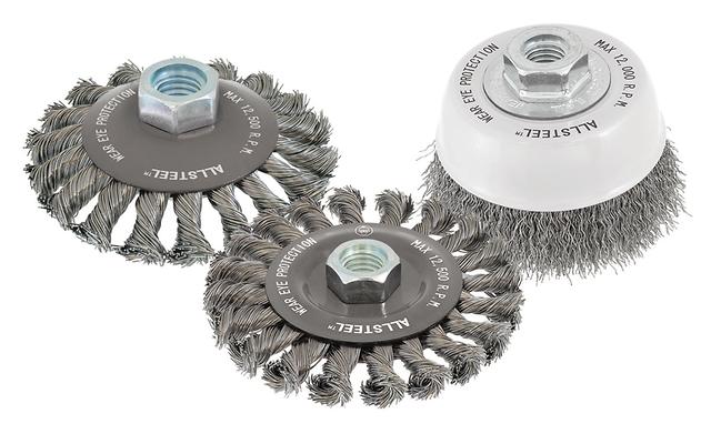 Walter 13W531 5" x 5/8-11" ALLSTEEL™ Crimped Steel Wire Saucer Cup Brush