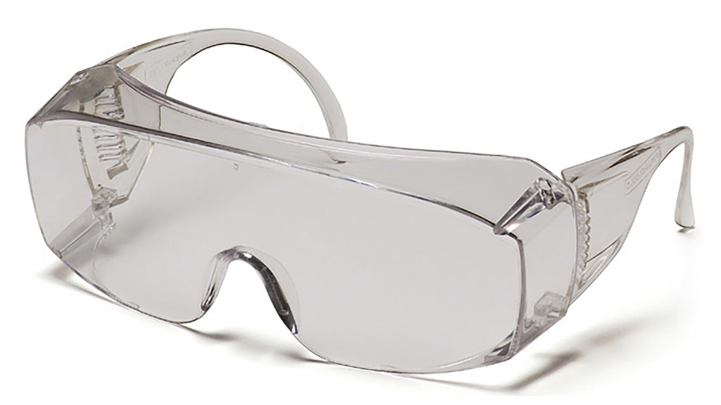 Pyramex S510SJ Solo Clear Jumbo Safety Glasses W/ Clear- Over Prescription Lens (12 each)