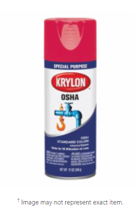 Krylon 425-K02116777 OSHA Paints, 12 oz Aerosol Can, Safety Red (6 Cans)
