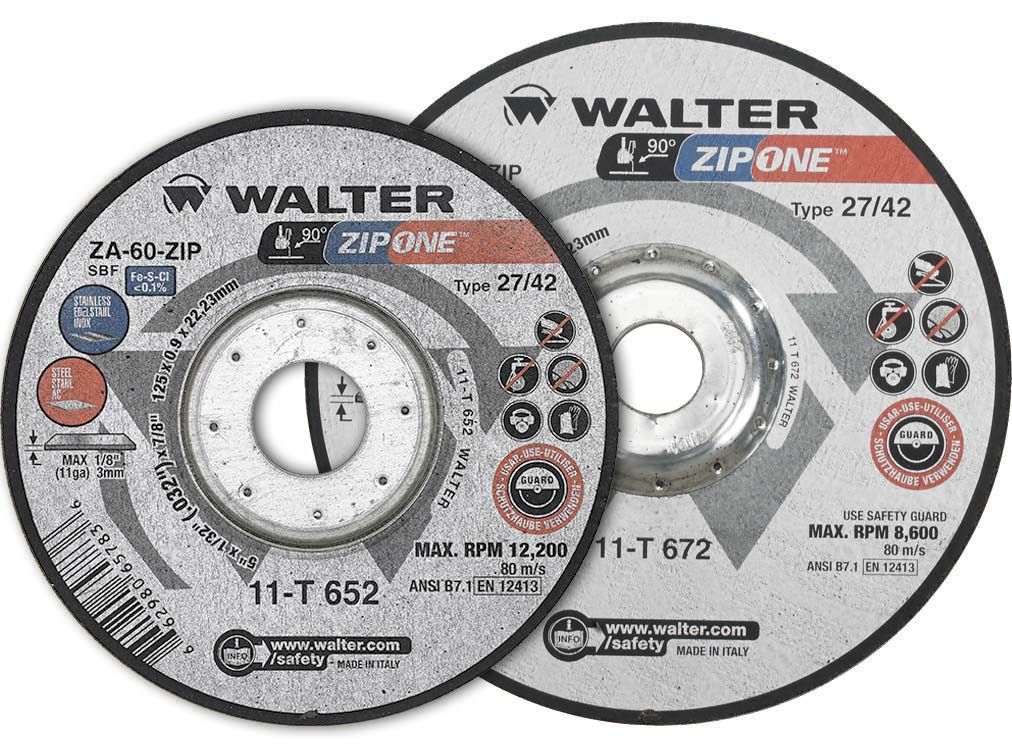 Walter 11T642 4.5" x 1/32" x 7/8" Zip One™ Type 27 Cut-Off Wheel